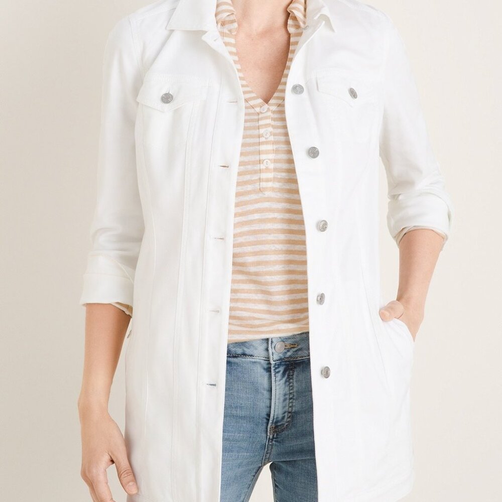 Chicos White elongonated denim jacket